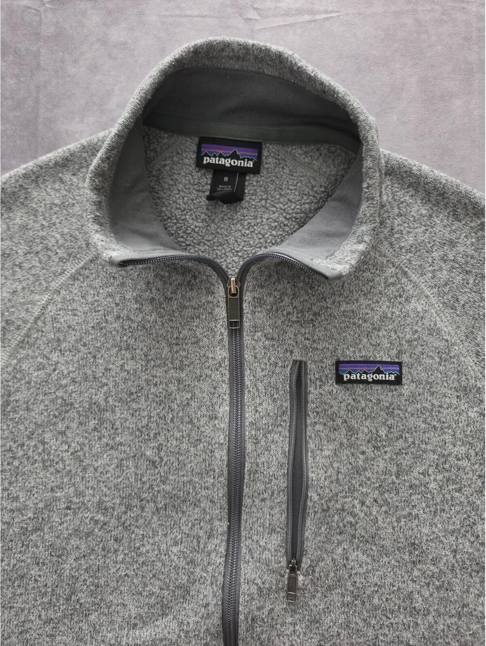 Patagonia Men's M Better Sweater Full Zip Fleece Jacket Gray Hiking Outdoor.
